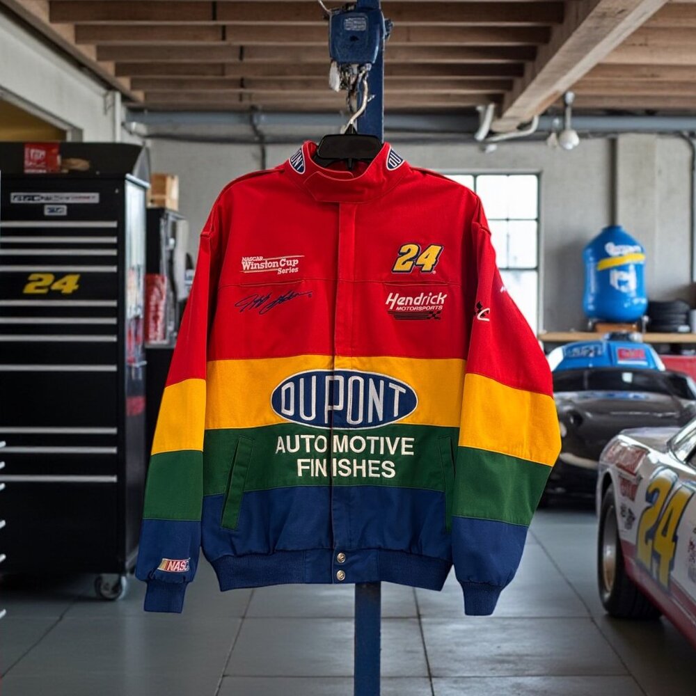 Vintage Jeff Gordon 24 Dupont Multi-Color Chase Authentics NASCAR Jacket M”